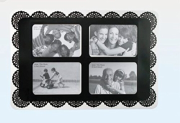 4er Set Tischset für 4 Fotos je Set schwarz abwaschbar 45 x 30 cm Platzset -