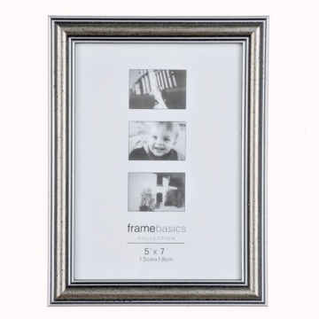 Bilderrahmen ANTIK SILBER m. Glasscheibe 13×18 cm -