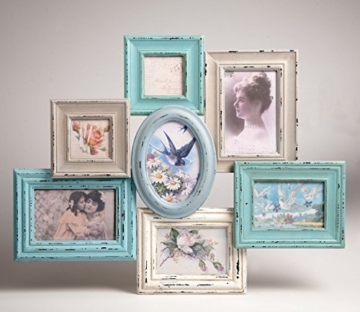 Bilderrahmen Gruppe Blau Vintage Shabby Chic Wandbefestigung -