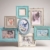 Bilderrahmen Gruppe Blau Vintage Shabby Chic Wandbefestigung -