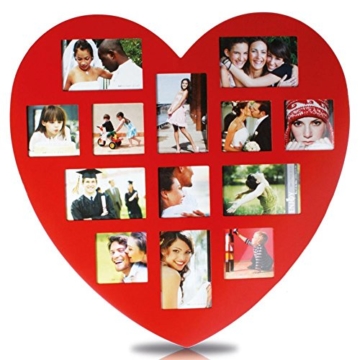 Bilderrahmen II ROT Herz Fotogalerie Fotorahmen 60 x 60 Collection Familie -