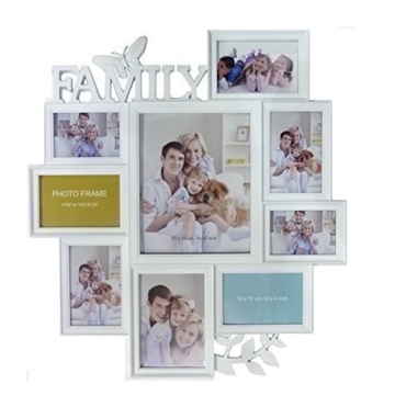 GROß WEIß SCHMETTERLING BLATT WANDBEHANG FAMILY FOTORAHMEN MULTI BILDHALTER -