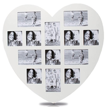 HC-Handel 916078 Holz Bilderrahmen Herz Herzbilderrahmen Liebe Holzbilderrahmen – weiß – 60 x 60 cm -
