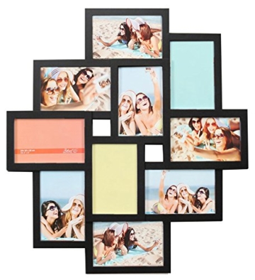 Ideal Gallery Bilderrahmen in Weiß Schwarz Braun für 10 Fotos 10×15 Foto Collage: Farbe: Schwarz -