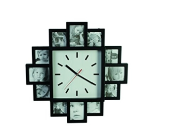 Out of the blue 79/3015 Kunststoff-Wanduhr mit 12 Bilderrahmen -