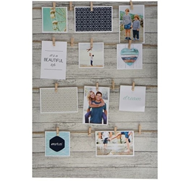 XXL Fotorahmen mit Schnüren und Holzklammern 50 x 70 cm – Fotowand -